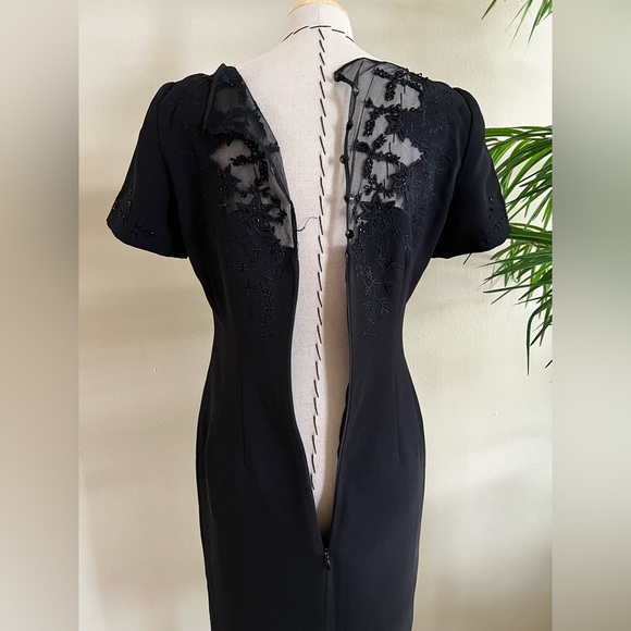 Maggie London Petites Black Dress With Lace Detail  | Size 4 - Picture 8 of 15